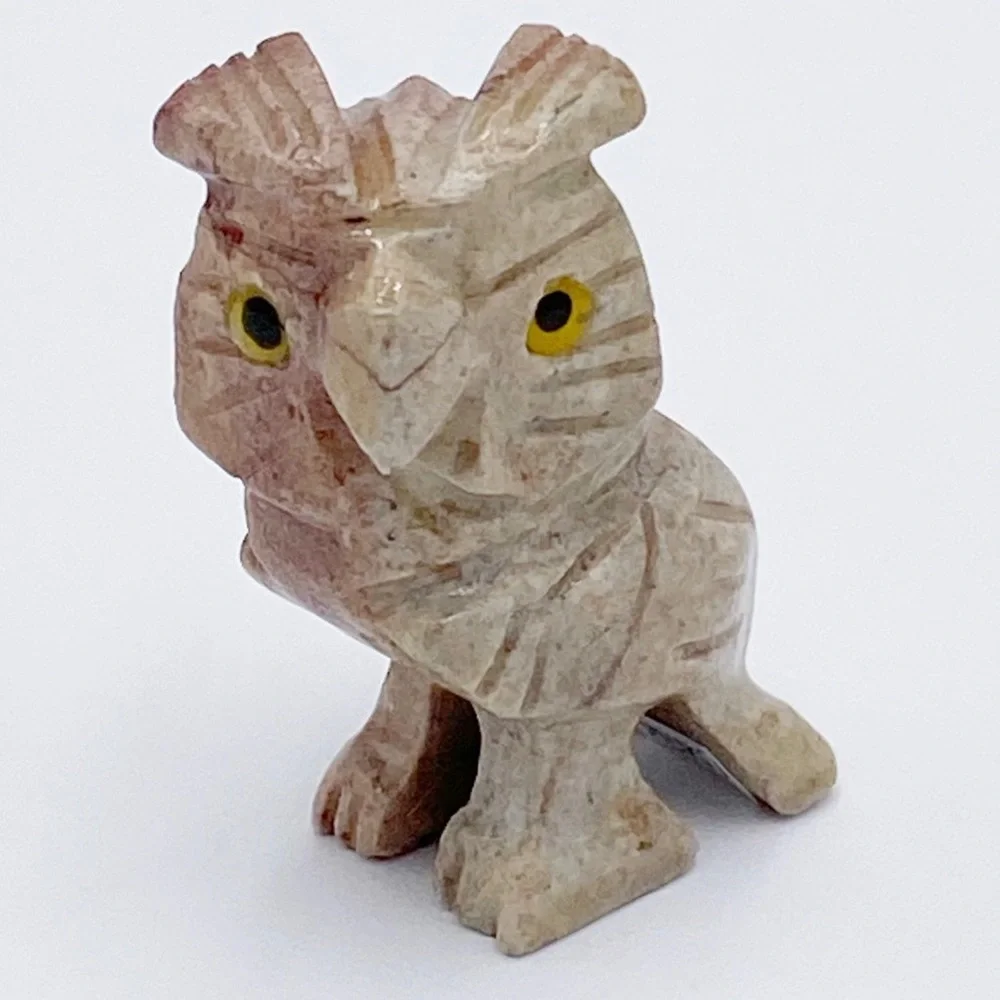 Owl Figurine Hand Carved Soapstone Peru - Picture 10 of 10